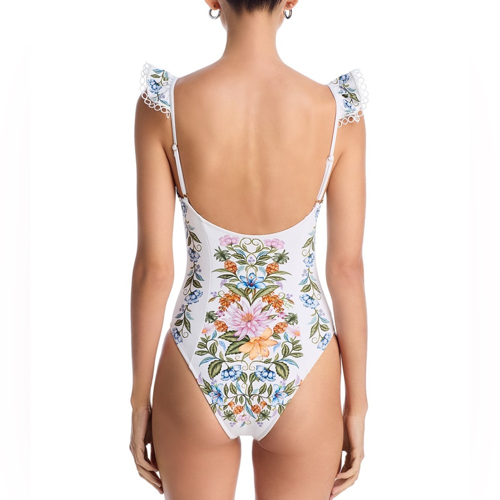FARM Rio Sweet Bloom Bouquet Swimsuit in Off-white - Picture 2 of 7